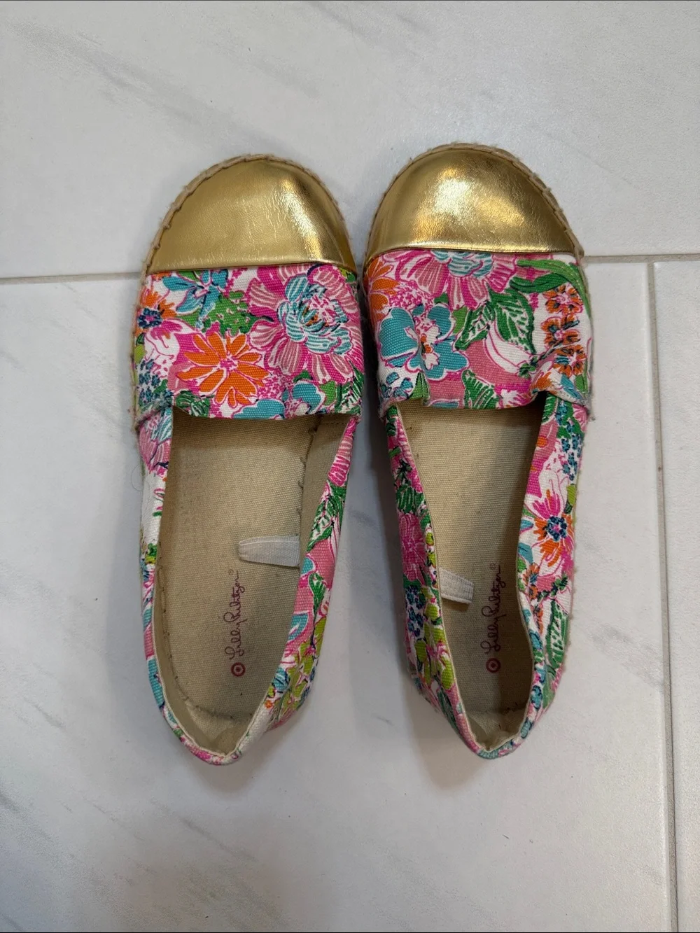 Lilly Pulitzer for Target Floral Canvas Espadrilles with Gold Toe